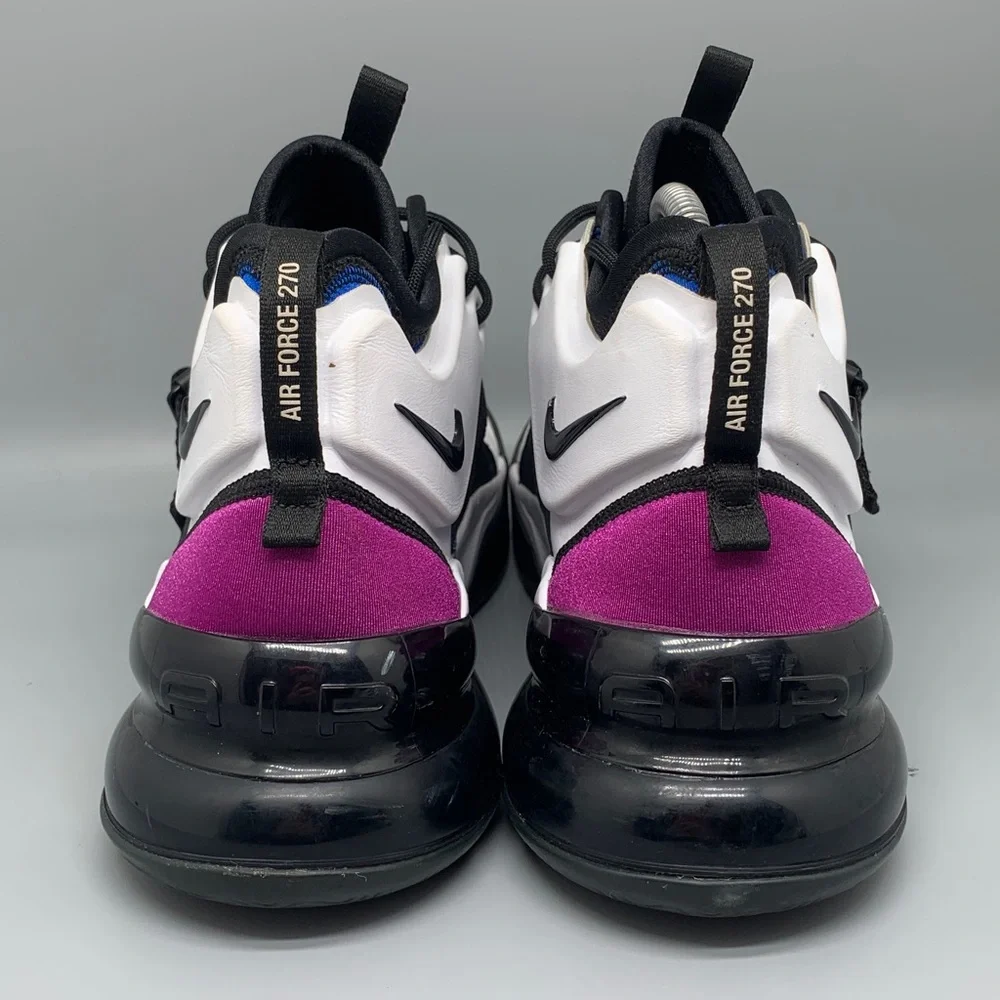 Nike Air Force 270 White Black Purple‎ Basketball Shoes AH6772-101 Men’s Sz 11